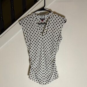 Vince Camuto Black and White Polka Dot Blouse